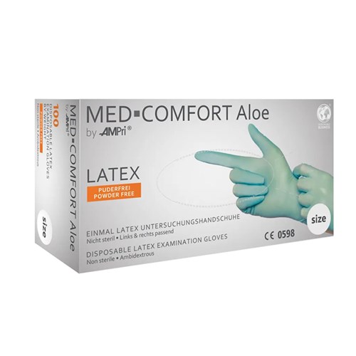 LATEX ALOECARE MED-COMFORT XSMALL PDRVRIJ 100ST.